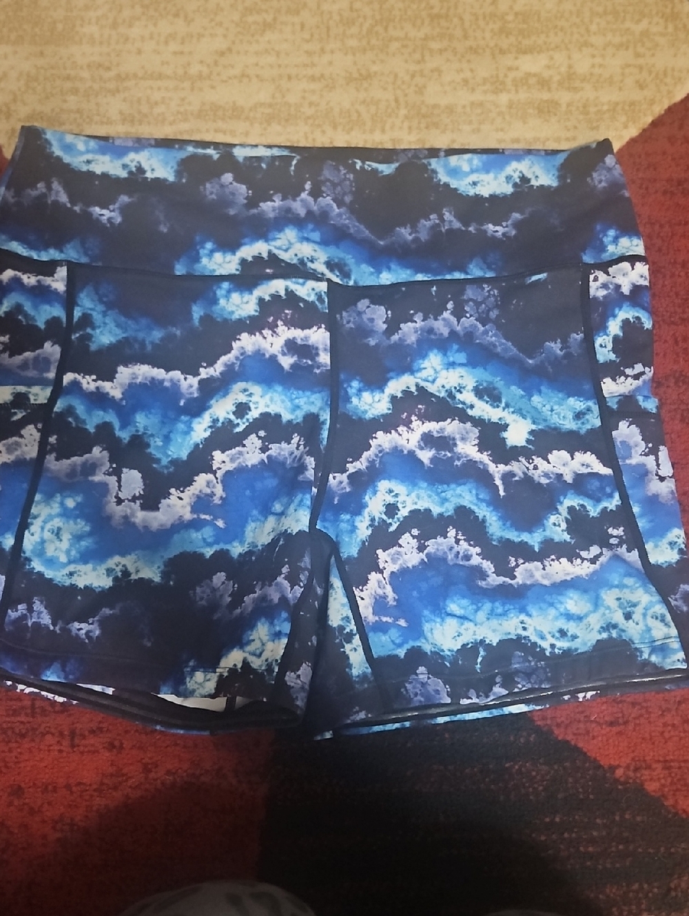 Constantly Varied Gear Blue Wave Print Athletic Shorts